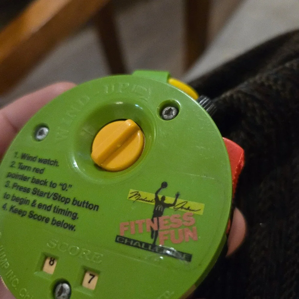 Vtg 1991 McDonalds Micheal Jordan Fitness Fun Stopwatch Toy Wind‎ Up Timer Jump